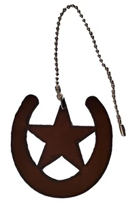 Rustic Metal Horseshoe with Starr Fan Pull - Picture 1 of 1