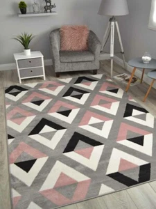 New Pink Modern Soft Floor Rugs Small Extra Large Hall Runners Cheap Carpets Mat - Picture 1 of 9