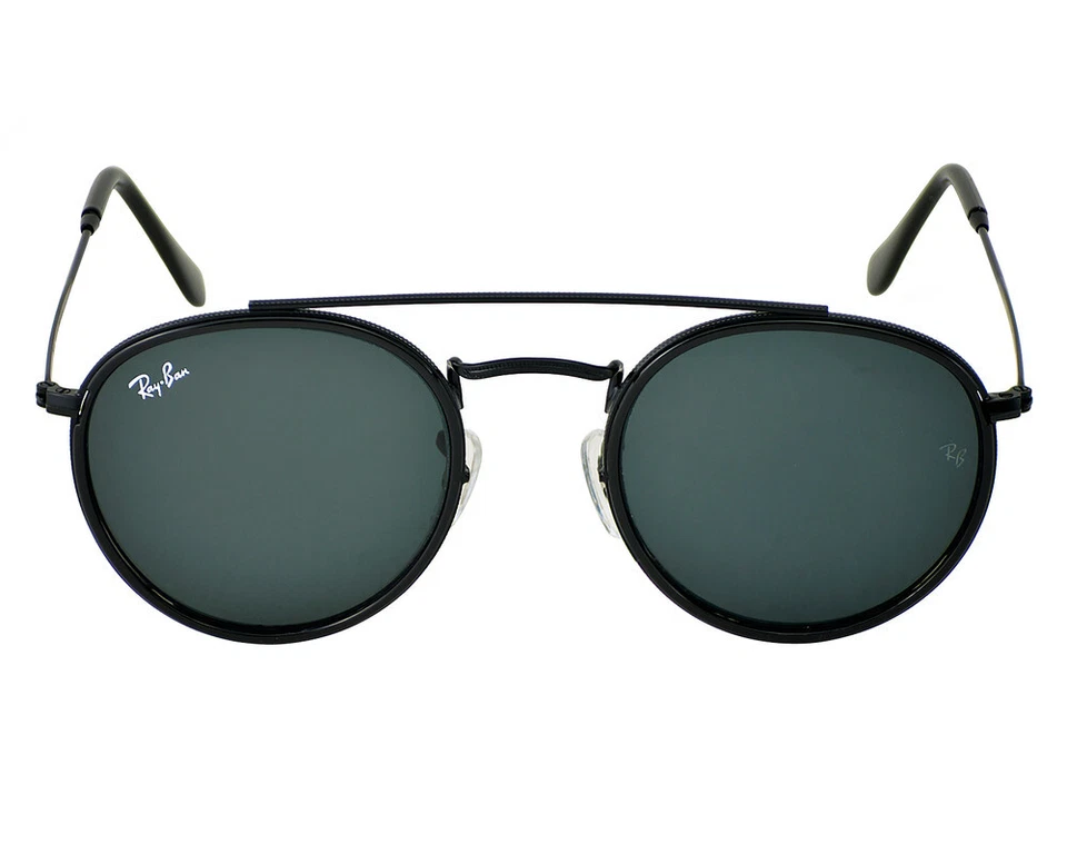 Ray-Ban RB3647N Round Double Bridge 004 Black Frame/g15 Lenses Sunglasses