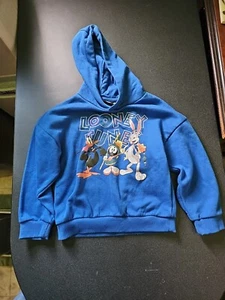 Looney Tunes Boys Sweatshirt Hoodie 5-6Yrs Bugs Bunny Daffy Duck Marvin The... - Picture 1 of 3