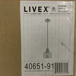 Livex Lighting Art Glass Mini Pendant, Brushed Nickel, 7" Ceiling Light - Picture 1 of 4