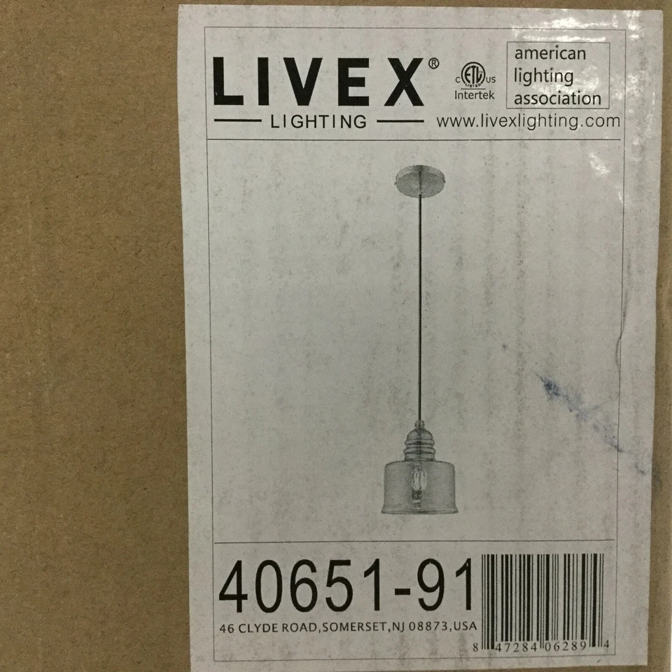 Livex Lighting Art Glass Mini Pendant, Brushed Nickel, 7" Ceiling Light - Image 1 of 4