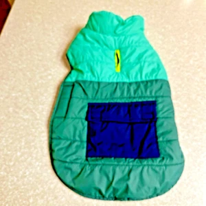 Hundebekleidung Puffy Jacke Größe M Grün Blau Haustierbekleidung - Bild 1 von 3