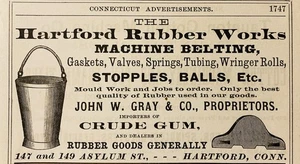1883 AD (N18) ~ THE HARTFORD RUBBER WORKS, ASYL ST. HARTFORD, CONN. - Bild 1 von 1