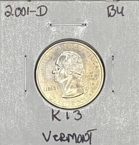 2001-D BU Washington Quarter - Vermont, Item K13 - Picture 1 of 6