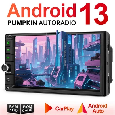 Pumpkin 4GB 64GB 7" Android 13 Autoradio GPS Navi 2 DIN Bluetooth DAB+ USB WiFi - Bild 1 von 4