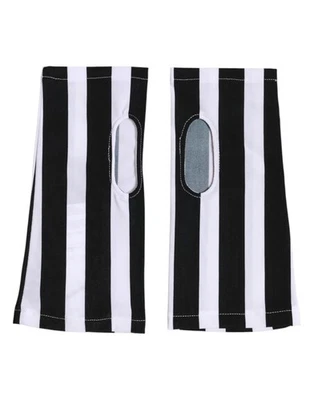 Guantes para mujer Dolce & Gabbana negros blancos de nailon sin dedos hasta la muñeca Foto 1 de 4