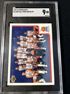 1991-92 Upper Deck #1 East All-Star Checklist SGC 9 - Foto 1 di 2