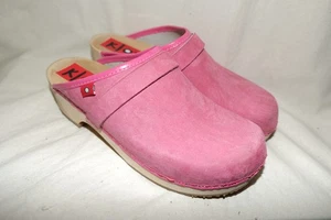 KLOX hochwertige schwedische Veloursleder Clogs mit Holzsohle EUR 41 rosa - Picture 1 of 5