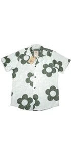 OAS Meadow Terry Cloth After Swim Vacation Shirt Mens XL Green / White NWT - Picture 1 of 5