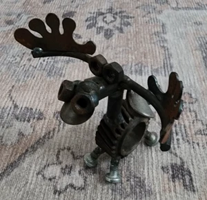 Moose Metal Steel Sculpture Figurine Home Decor Animal - Picture 1 of 11