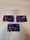 3 Sony Vhs-C 30 Min Blank Camcorder Video Tape New Sealed Minute Videocassette