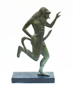 Estatua de bronce de sátiro - Criatura mítica - Mitología griega compañero Dioniso - Imagen 1 de 6