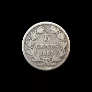 NICARAGUA 5 CENTS 1887 H SILVER KM 5 #6165# - Picture 1 of 2