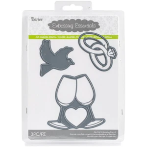 Darice Embossing Essentials Dies Wedding Dove Rings - Picture 1 of 1