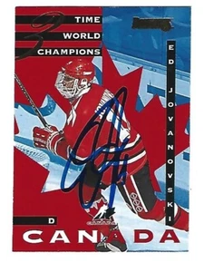 RARE 1995 DONRUSS TEAM CANADA #6 ED JOVANOVSKI AUTOGRAPHED ROOKIE CARD MINT+ - Picture 1 of 1