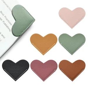 Leather Heart Bookmarks 6 Pieces Cute Corner Page Book Marks - Picture 1 of 6