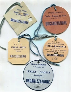SPORT, Nazionale Italia, 5 permessi Organizzazione, vari stadi, 1956 - 1962 m - Picture 1 of 2