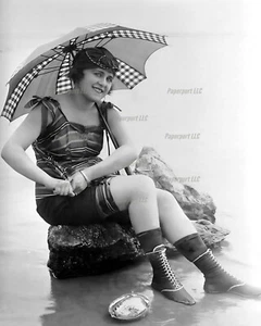 1900s Swimsuit Girl 8x10 Photo - Picture 1 of 1