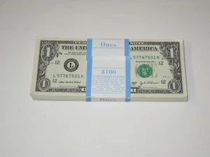 Lot (100) 2003A $1 Federal Reserve Notes SAN FRAN $100 Bundle Consec. Numbers - Picture 1 of 1