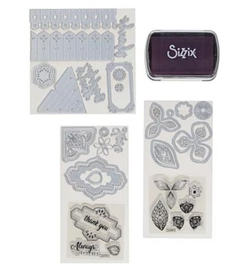 David Tutera for Sizzix Mega Floral Stamp and Die Set Bundle 663565 New - Image 1 of 4