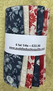 Moda Fabrics 6 fat 1/4s by 3 Sisters 'Snowberry' 100% cotton. Patchwork - Picture 1 of 1