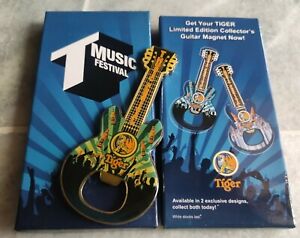 A Limited Edition Tiger Music Festival Guitar Shaped Bottle Opener Fridge Magnet