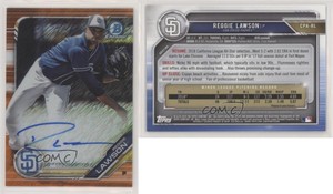 2019 Bowman Chrome Prospect Orange Shimmer Refractor /25 Reggie Lawson Auto