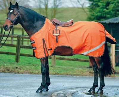 Hi-Viz Horse Exercise Sheet Adjustable Winter Waterproof Reflective Tail Flap - Image 1 of 4