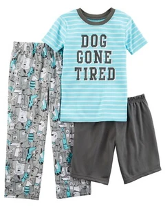 Carter's Kid Boys' 3 Piece Poly Pajamas Set Size 4-12 $14.99 - Picture 1 of 8