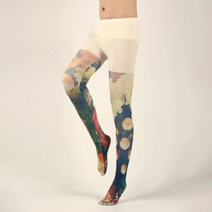 Womens Lolita Floral Print Pantyhose Harajuku Sotckings See through Tights - Picture 1 of 56