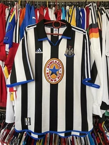 NEWCASTLE UNITED 1999 2000 HOME FOOTBAL SHIRT SOCCER JERSEY ADIDAS sz XL MEN - Picture 1 of 19