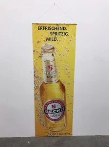 Becks Gold Riesen Banner Bier Fahne Bar Deko Reklame NEU + OVP 2m x 0,7m - Bild 1 von 1