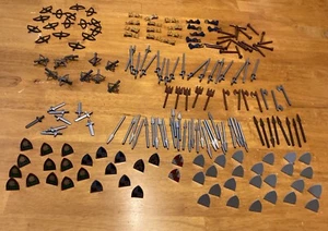 Lot of 192 Lego Castle Weapons - Spears Shields Flags Axes - Flat Silver & Black - Picture 1 of 7