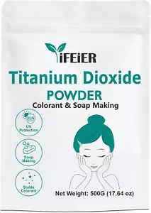 Titanium Dioxide Powder 500G(17.64Oz) | Pure Titanium Dioxide for Soap Making, T - Picture 1 of 8