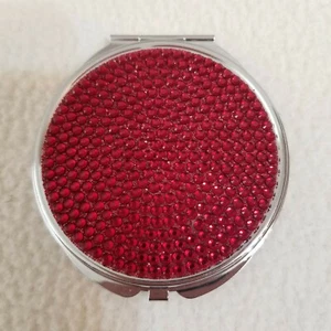 Vintage RED REFLECTOR 2 MIRROR COMPACT Maker Unknown Empty - Picture 1 of 8