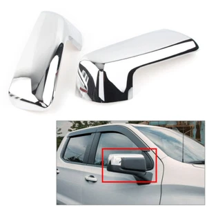 Chrome Rearview Mirror Cover Decor Fit Chevrolet Silverado 1500/GMC Sierra 1500 - Bild 1 von 10
