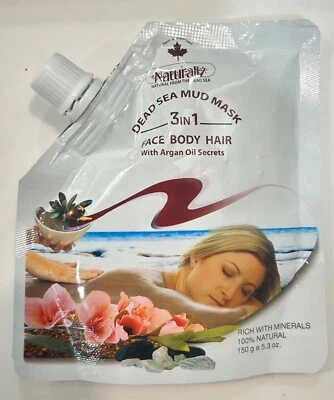 Dead Sea Facial Mud 3 in 1 Face Body Hair Clay Mask with Argan Oil Secret 150 g - Image 1 of 3
