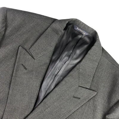 Blazer de Colección Burberry Para Hombre Doble Pecho Gris Micro Pata de Gallo • 46 S Foto 1 de 4
