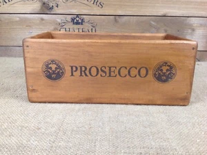 Small 28 cm Rustic vintage Style decorative storage Prosecco" box - Picture 1 of 8