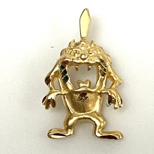 V186 Vintage Diablo de Tasmania Dije Colgante Looney Tunes Oro Amarillo 14k Dije - Imagen 1 de 4