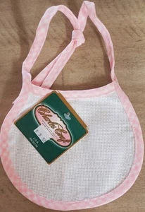 2 Charles Craft Counted Cross Stitch Baby Bib Set of 2 White/Pink Gingham NWT - Picture 1 of 3