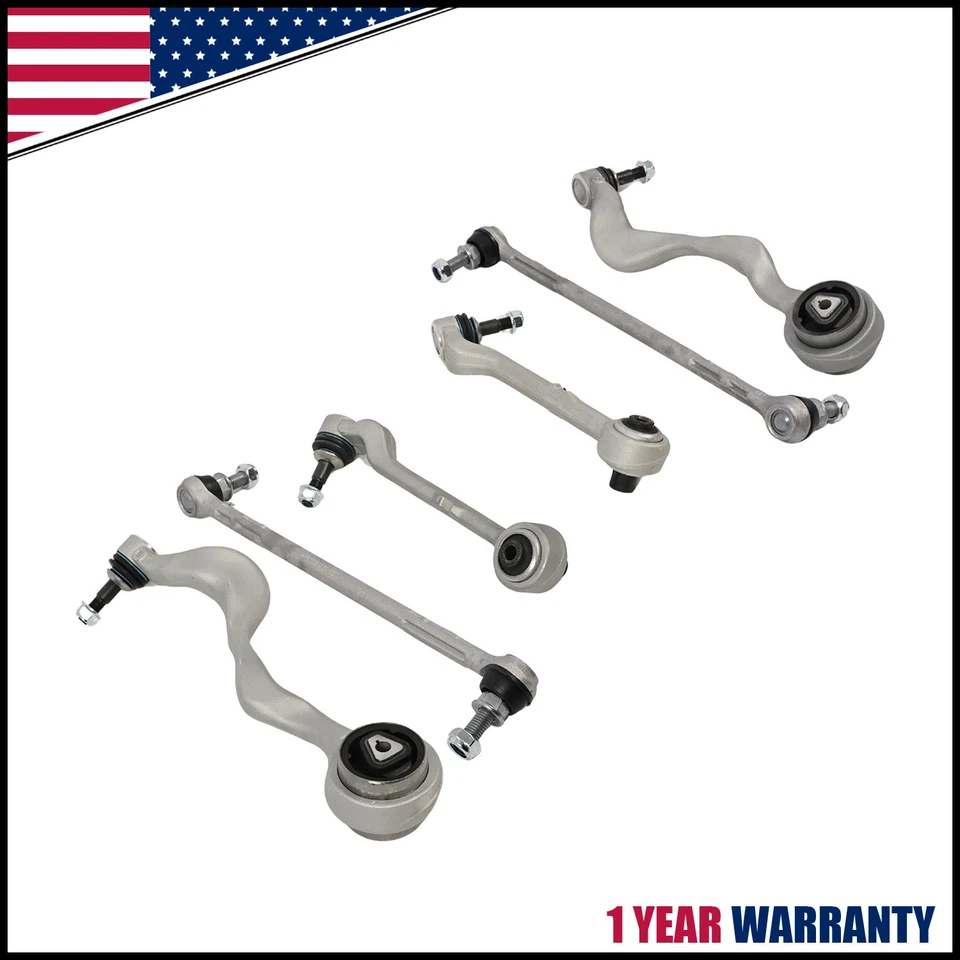 Front Control Arm Bar Link Tie Rod End 6Pc Kit for BMW E90 328i 335i E82 128i X1 - Image 1 of 4