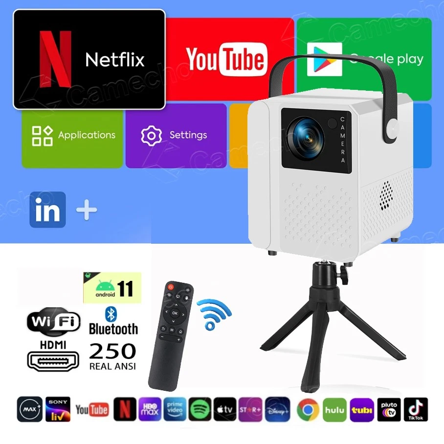 4K Projector Netflix 50000LMS 1080P 5G WiFi Bluetooth Video Home Theater Android - Image 1 of 4