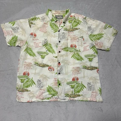 Big Dog Resort Wear Dogarita Tropical Cocktail Drinks Aloha Hawaiian Shirt L - Image 1 of 4
