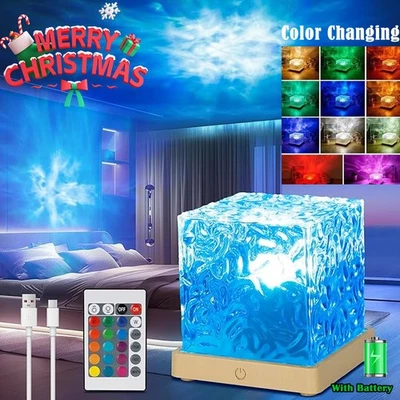 LED Nordlicht Projektor Lampe 16RGB Farbwechsel Wasserwellen Lampe Nachtlicht DE - Bild 1 von 4