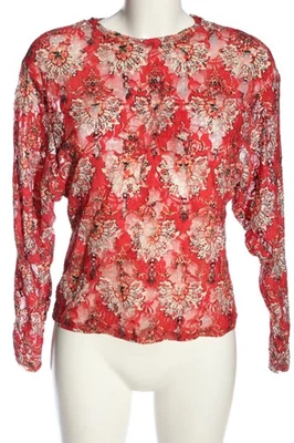 ZARA Langarm-Bluse Damen Bluse Gr. DE 38 rot-weiß-schwarz Casual-Look - Bild 1 von 4