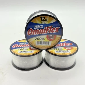 Línea de pesca monofilamento de alta resistencia Zebco Omniflex 12 lb 700 yds transparente-3 PK - Imagen 1 de 6