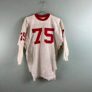 True Vintage 60s 70s Russell Southern Red\White Football Jersey M #75 Laconia NH - Picture 1 of 14