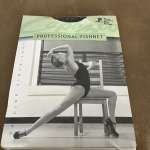 Capezio Fishnet 3400 Back Seam Dance Tights Stockings Black S/M - Picture 1 of 2